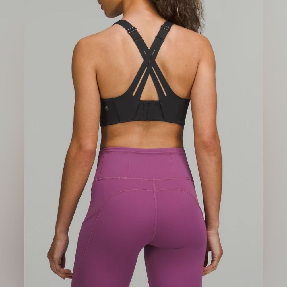 Lululemon AirSupport Bra High Support 38D Black Cross Back $98